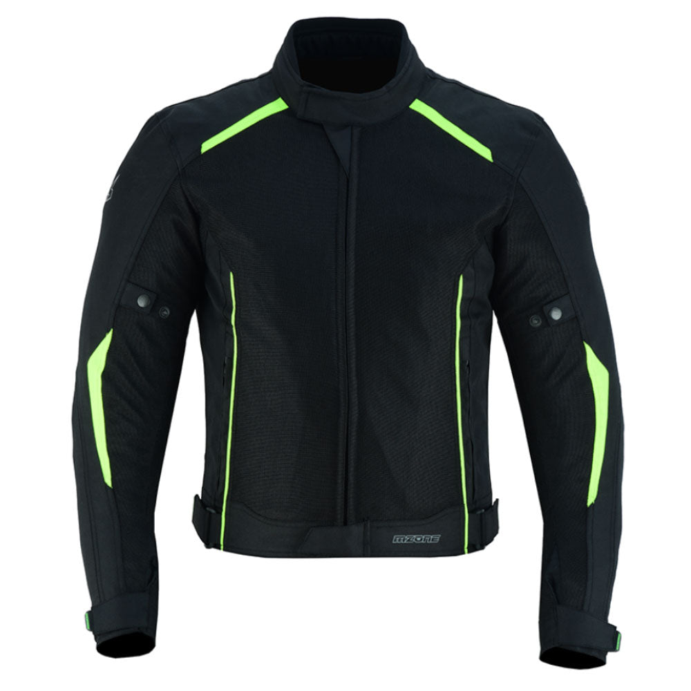 CHAQUETA DE MOTO TEXTILE MZONE ASHTON NEGRO / FlOU SUMMER