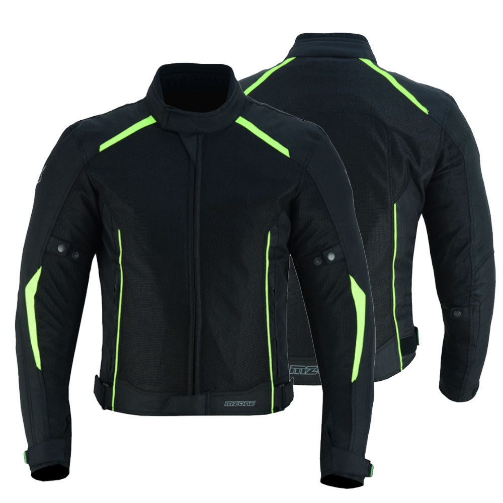 CHAQUETA DE MOTO TEXTILE MZONE ASHTON NEGRO / FlOU SUMMER