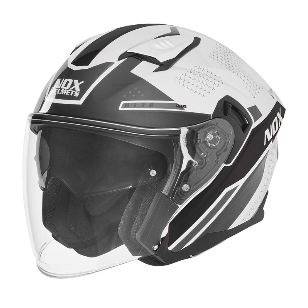 Casco Jet NOX N130 Ekto, Blanco/Negro Imagen principal del producto