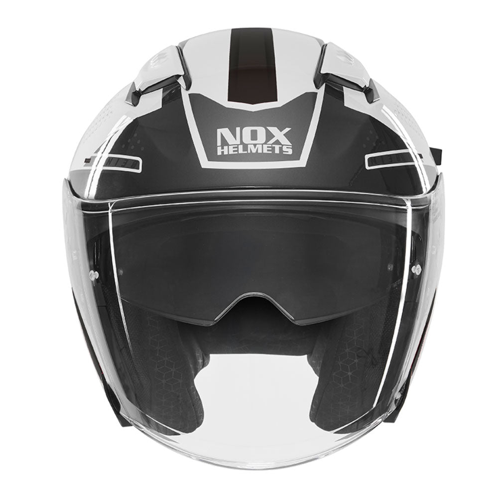 Casco Jet NOX N130 Ekto, Blanco/Negro